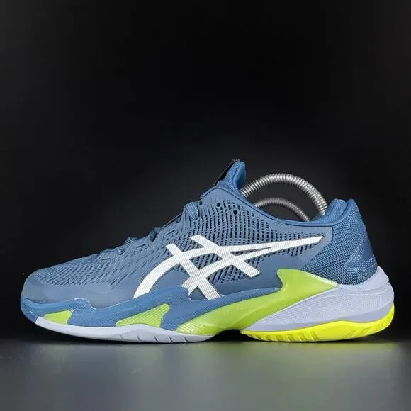 Mens 6.5 Women’s 8 Asics Court FF 3 AC Mako Novak Blue Tennis Sneakers Athletic - Picture 1 of 9